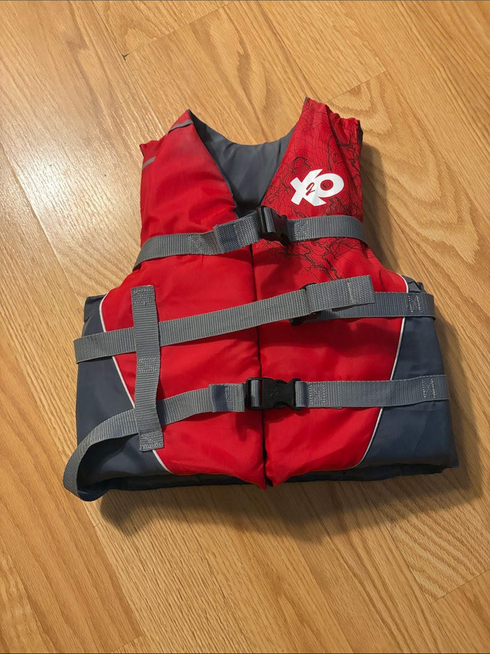 Red & Gray Kids Swim Life Vest Size 50-90lbs Chest 26-29inches